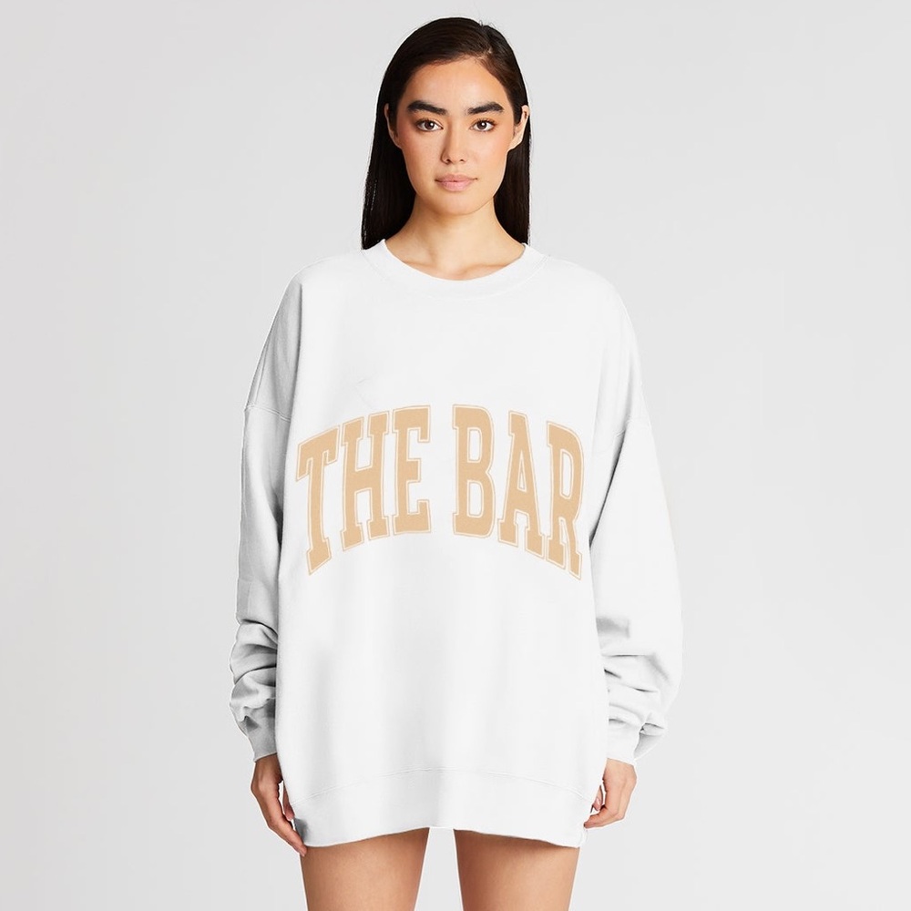 The Bar Varsity Sweatshirt White/Tan